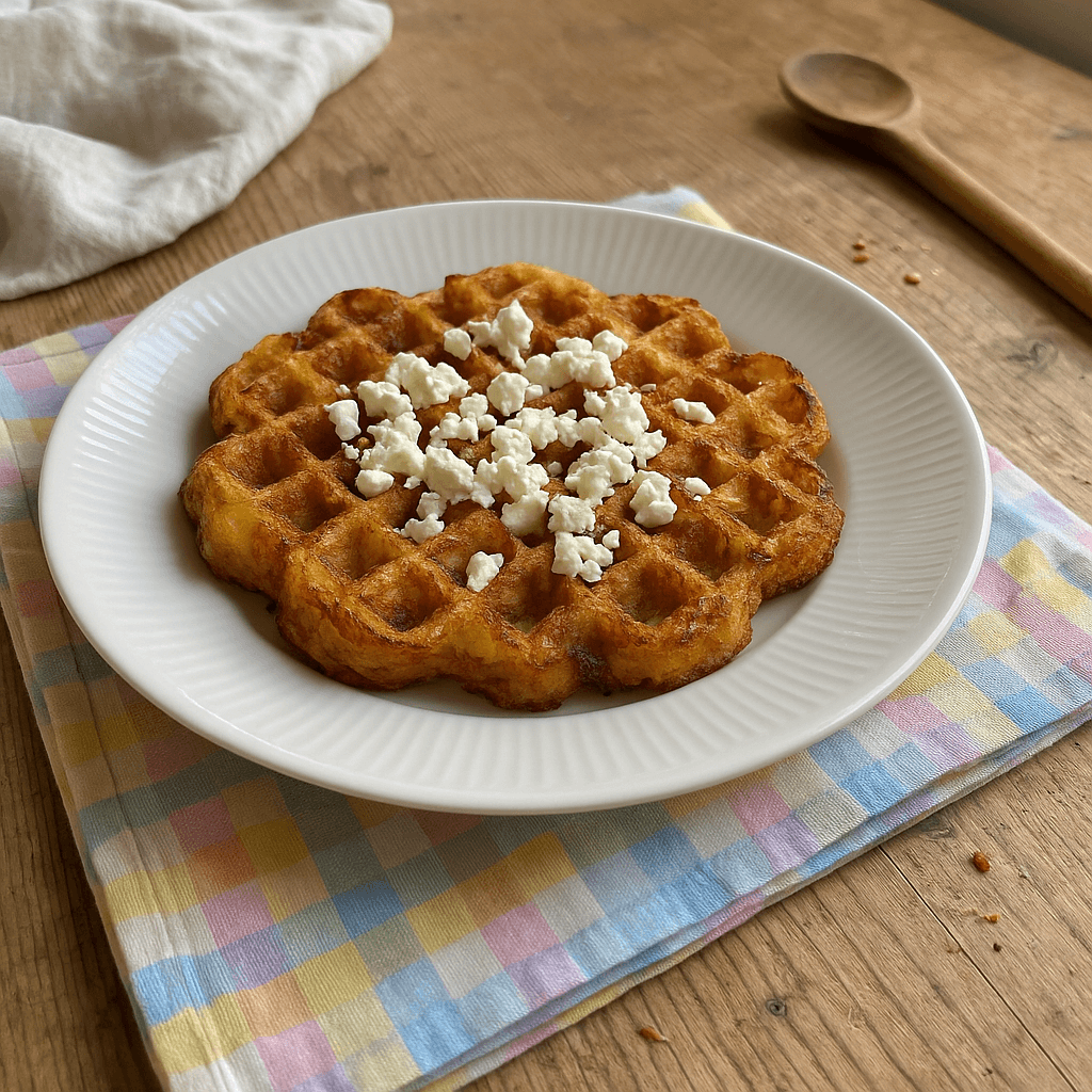 Kartoffelvaffel med gedeost - Opskrift på forretter,hovedretter,vegetar