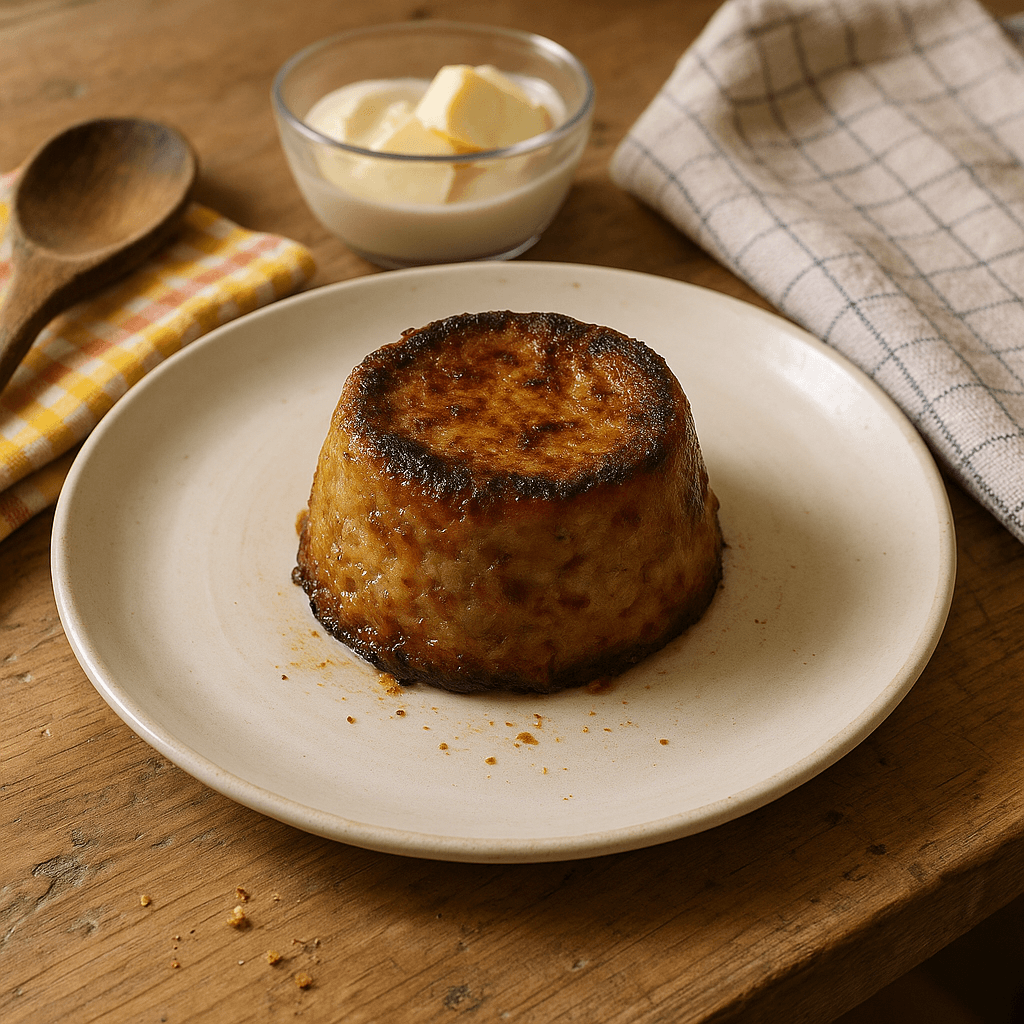 Løg-fondant timbale - Opskrift på forretter, vegetarisk, ovnretter