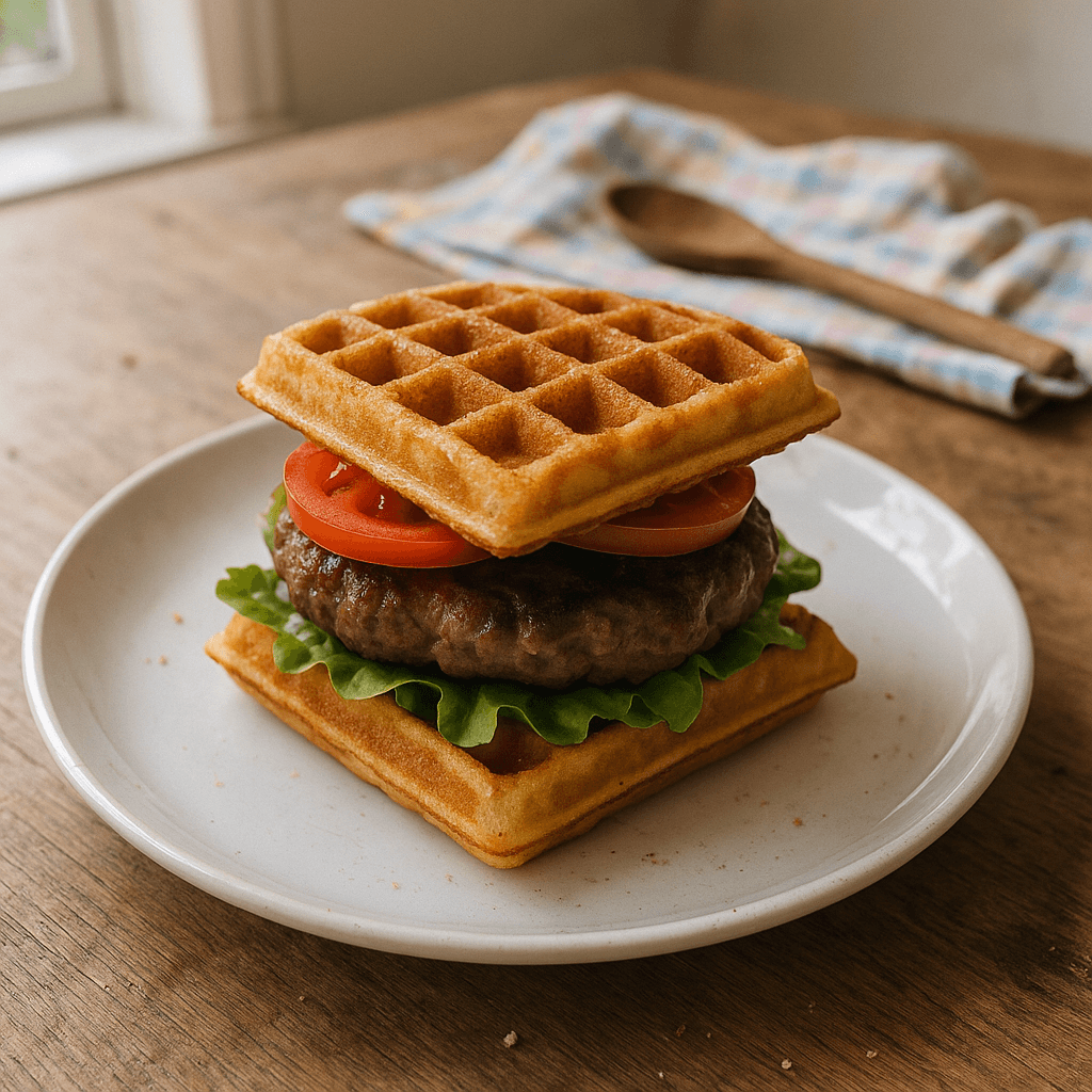 Gammeldags vaffelburger - Opskrift på hovedret, comfort food, festmad