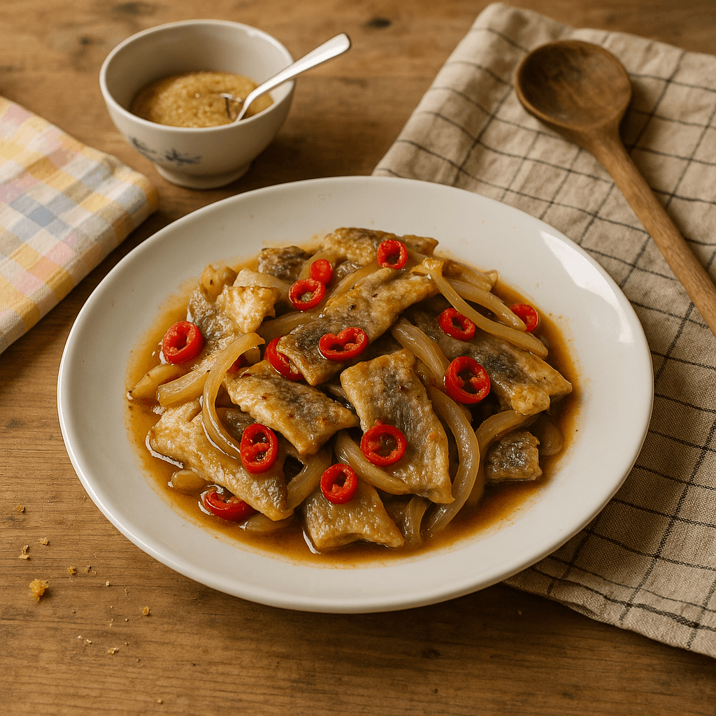 Besæt wok med chilisild - Opskrift på fisk,hurtig mad