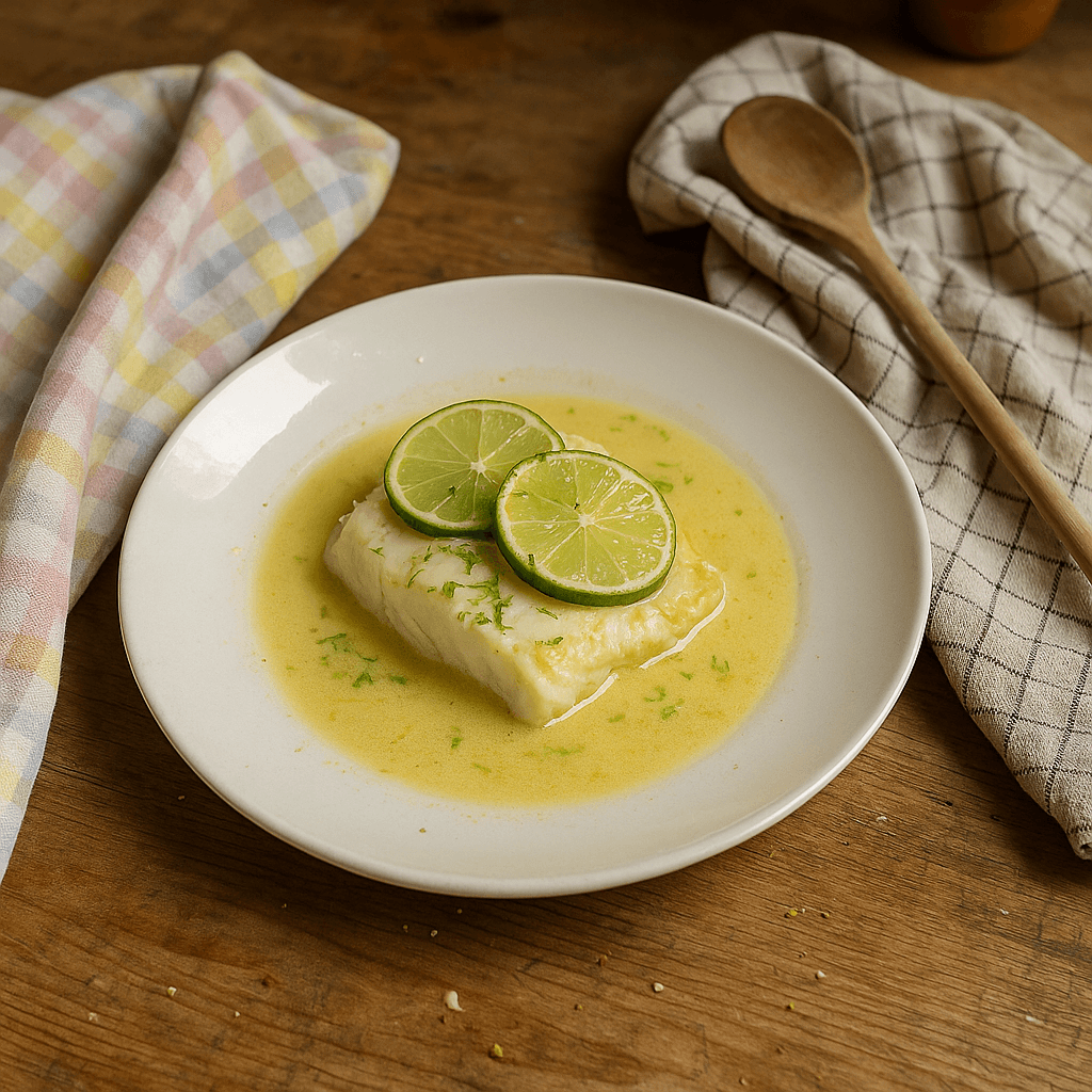 Lime-torsk med kokossauce - Opskrift på hovedret, fiskeretter