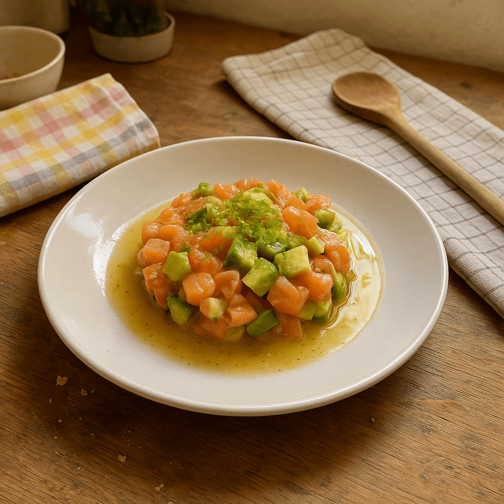 Lime-tartar af laks - Opskrift på forret, fisk, sund