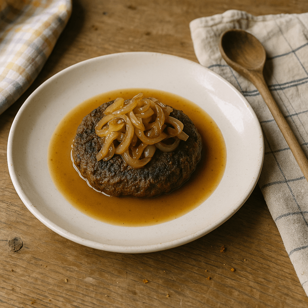 Vegansk hakkebøf med løg - Opskrift på middag,hovedret